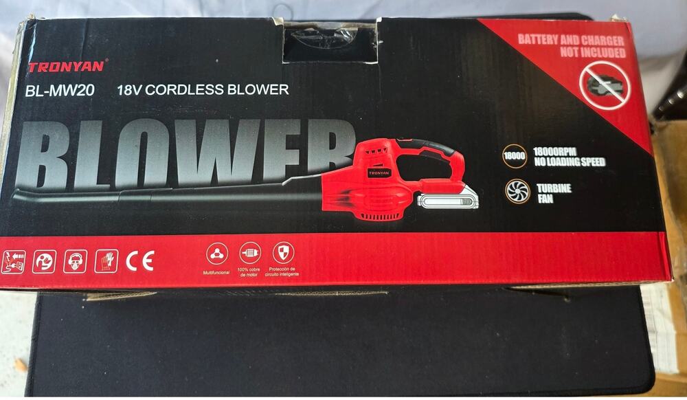 TRONYAN BL-MW20 18V Cordless Blower 18000 RPM Variable Speed New Open Box